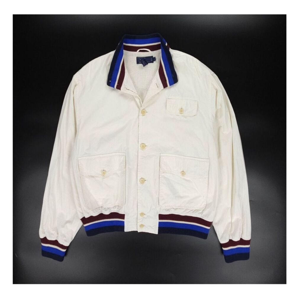 POLO Ralph Lauren Vintage Flight Jacket Sporty Academia Preppy Frat Boy 90s Y2k